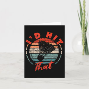 Funny Badminton Player Cool Vintage Shuttle Id Hit Card