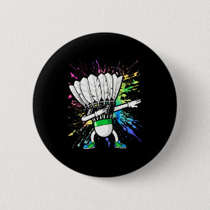 Funny Badminton Player Kids Boys Men Women Shuttle 2 Inch Round Button