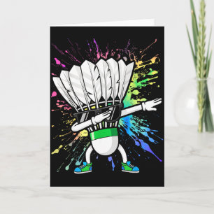 Funny Badminton Player Kids Boys Men Women Shuttle Card