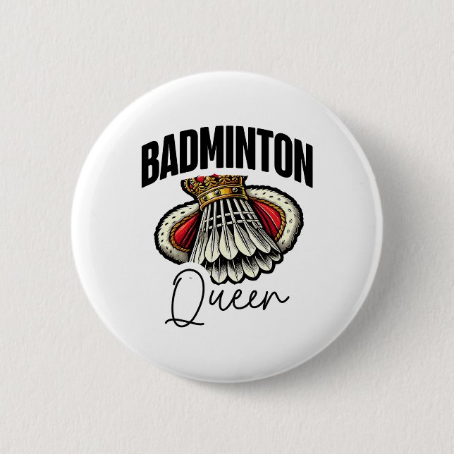 Funny Badminton Player Love Shuttle Design 19  2 Inch Round Button (Front)