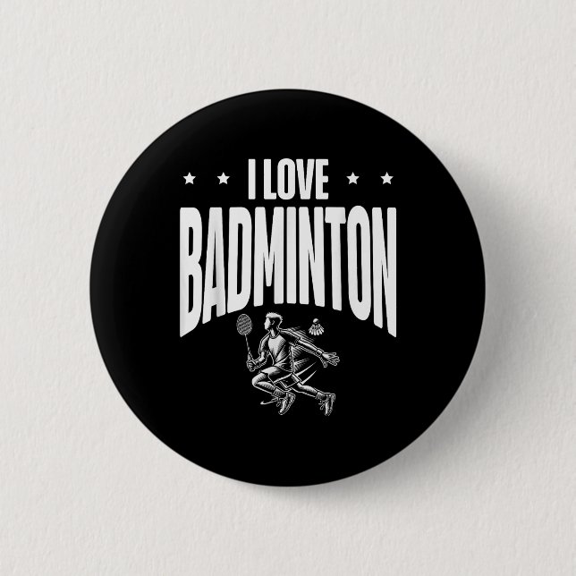 Funny Badminton Player Love Shuttle Design 1  2 Inch Round Button (Front)