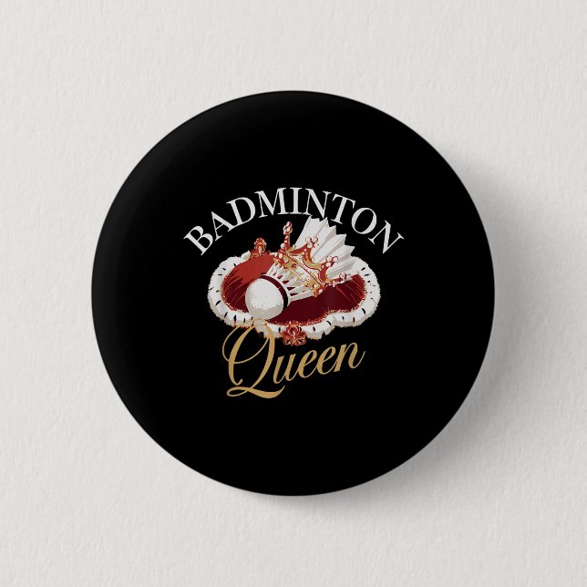 Funny Badminton Player Love Shuttle Design  2 Inch Round Button (Front)