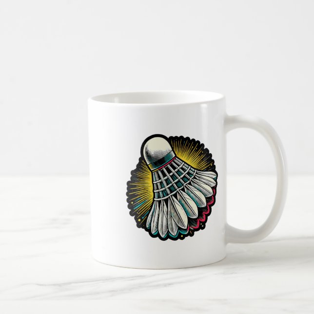 Funny Badminton Player Love Shuttle Design 3  Coffee Mug (Right)