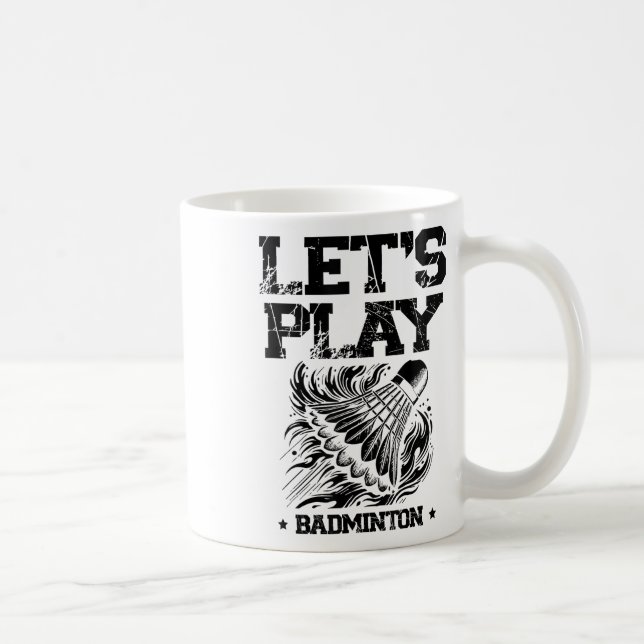Funny Badminton Player Love Shuttle Design 4  Coffee Mug (Right)
