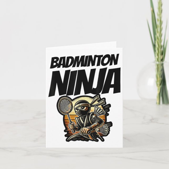 Funny Badminton Player Love Shuttle Design 7  Card (Front)