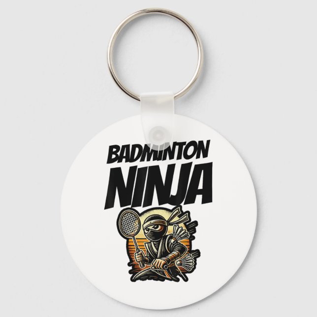 Funny Badminton Player Love Shuttle Design 7  Keychain (Front)
