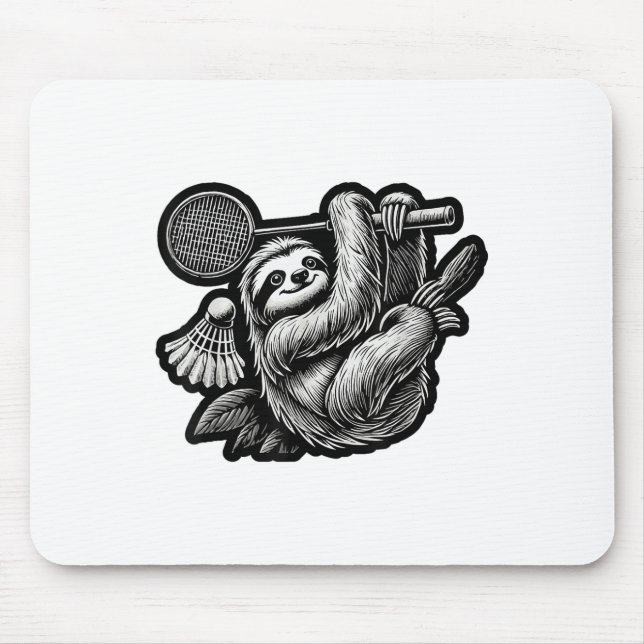Funny Badminton Player Love Shuttle Design _7  Mouse Pad (Front)
