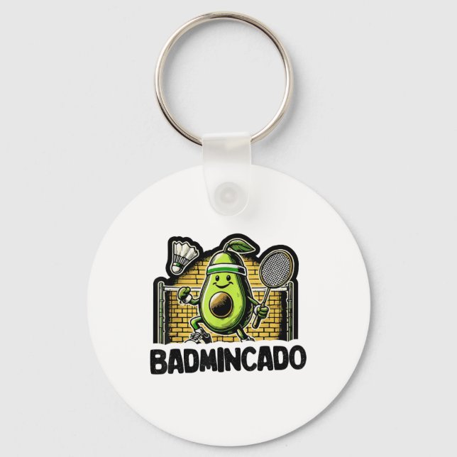 Funny Badminton Player Love Shuttle Design _9  Keychain (Front)