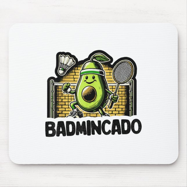 Funny Badminton Player Love Shuttle Design _9  Mouse Pad (Front)