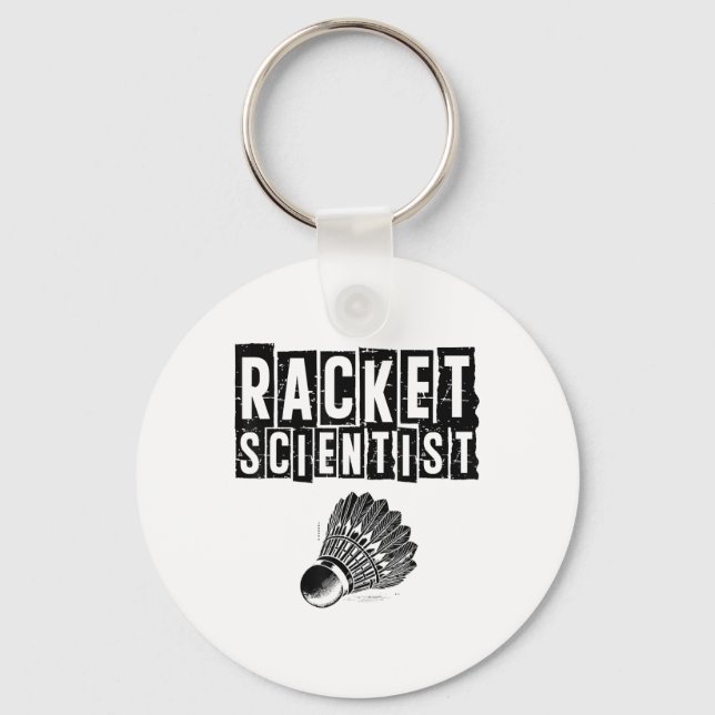 Funny Badminton Player Love Shuttle Design  Keychain (Front)