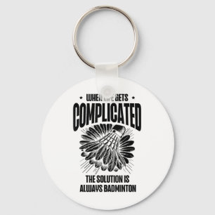 Funny Badminton Player Love Shuttle Design  Keychain