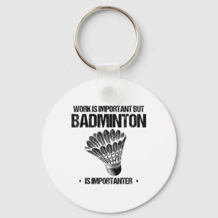Funny Badminton Player Love Shuttle Design Keychain