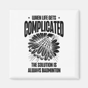 Funny Badminton Player Love Shuttle Design  Magnet