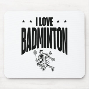 Funny Badminton Player Love Shuttle Design Mouse Pad