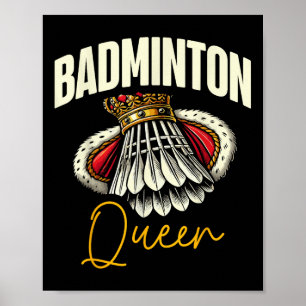 Funny Badminton Player Love Shuttle Design  Poster
