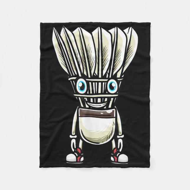 Funny Badminton Shuttle Player Design Men Women _7 Fleece Blanket (Front)