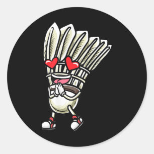 Funny Badminton Shuttle Player Design Men Women  Classic Round Sticker