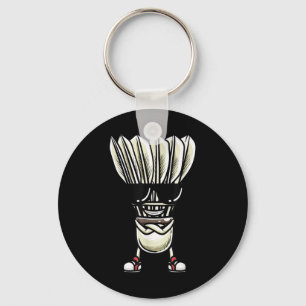 Funny Badminton Shuttle Player Design Men Women Keychain