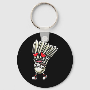 Funny Badminton Shuttle Player Design Men Women Keychain