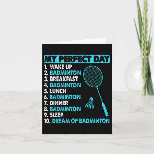 Funny Badminton Shuttle Rackets Novelty Tee  Card