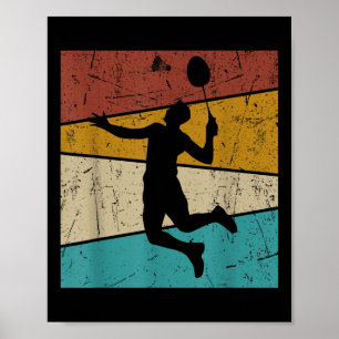 Funny Badminton Shuttle Vintage Retro For Men Wome Poster