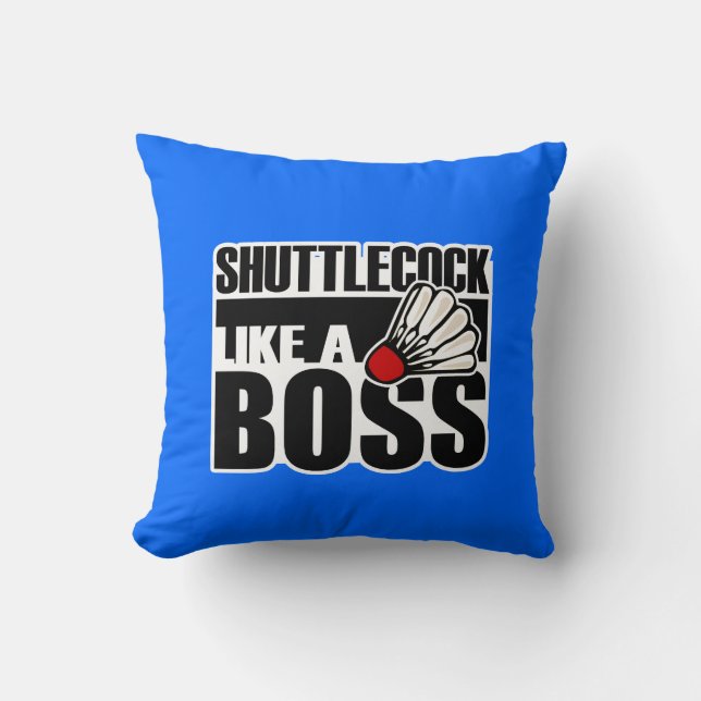 Funny Badminton Shuttlecock Throw Pillow (Front)