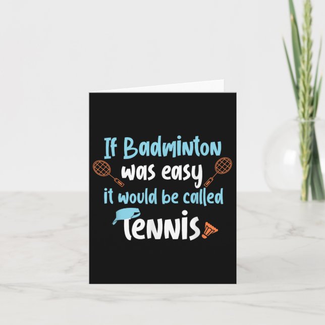 Funny Badminton Tennis Design For Player  Card (Front)