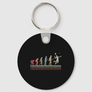 Funny Badminton Vintage Retro Style Evolution Of M Keychain