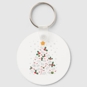Funny Badminton Xmas Tree Lights Santa Men Women C Keychain