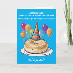 Funny Bagel Birthday with Party Vibes Invitation
