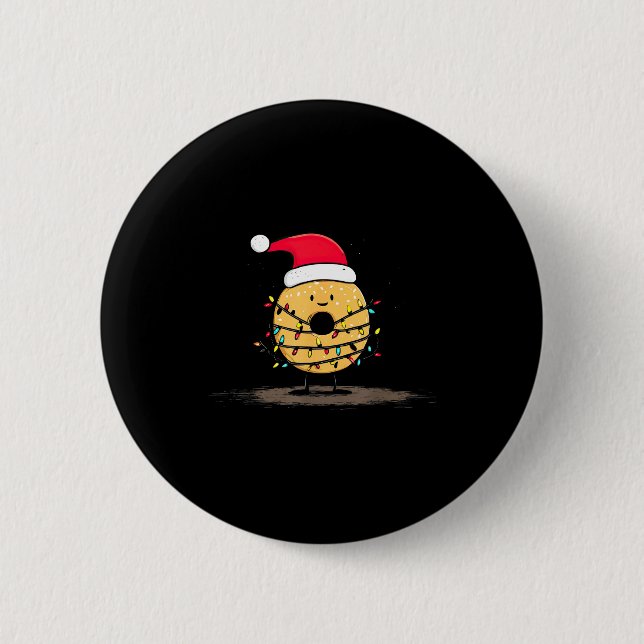 Funny Bagel Christmas Graphics Lights Lover  2 Inch Round Button (Front)