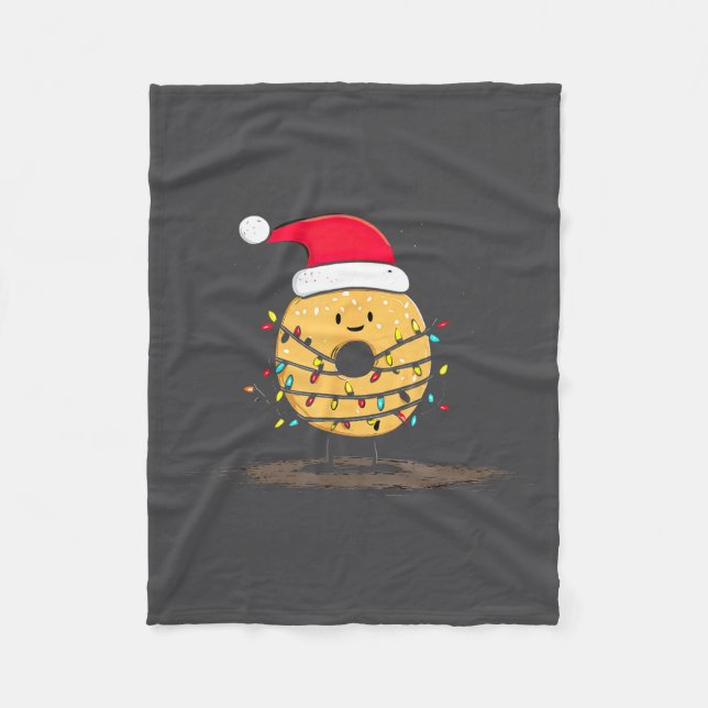 Funny Bagel Christmas Graphics Lights Lover  Fleece Blanket (Front)