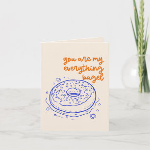 Funny Bagel Lovers Valentine Love Blank Inside  Card