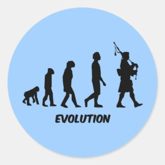 Funny bagpipes classic round sticker
