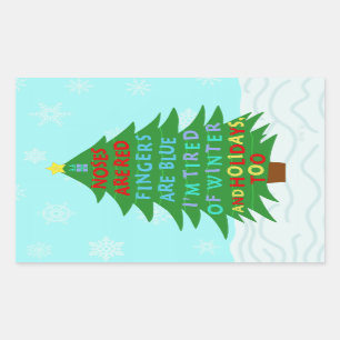 Funny Bah Humbug Christmas Poem Sticker