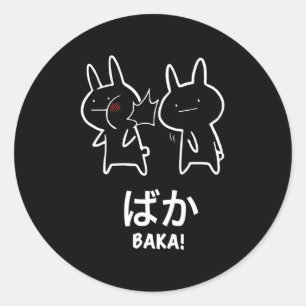 Funny Baka Rabbit Slap Design Baka Classic Round Sticker