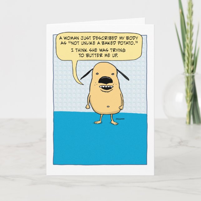 Funny Baked Potato carte d'anniversaire chien (Devant)
