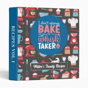 Funny Baker Baking Meme Retro Bakery Pattern Binder
