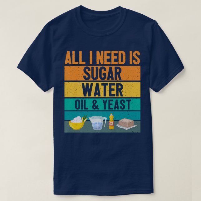Funny Baker Bread Baking Bread Baker Retro   T-Shirt (Design Front)