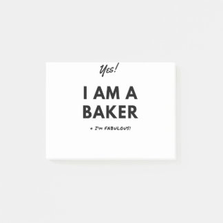 Funny Baker Career Black and White Bold Design Post-it Notes