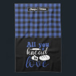 Funny Baker Pun All You Knead Is Love Plaid Kitchen Towel<br><div class="desc">Funny and cool kitchen towel to make cooking more fun. Personalized gift for family and friends who love cooking, baking and trying new recipe in the kitchen. Customize the wording to fit your occasion. You can use the Design Tool to further change the font type, font colour and font size....</div>