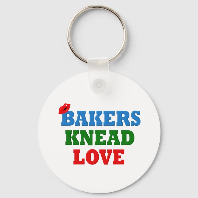 Funny Bakers Need (Knead) Love Keychain (Front)