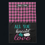 Funny Baking Bread All You Knead Is Love Plaid Kitchen Towel<br><div class="desc">Funny and cool kitchen towel to make cooking more fun. Personalized gift for family and friends who love cooking, baking and trying new recipe in the kitchen. Customize the wording to fit your occasion. You can use the Design Tool to further change the font type, font colour and font size....</div>