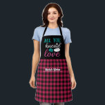 Funny Baking Bread Black Pink Plaid Pattern Apron<br><div class="desc">Funny and cool apron to make cooking more fun. Personalized gift for family and friends who love cooking,  baking and trying new recipe in the kitchen. Customize the wording to fit your occasion. You can use the Design Tool to further change the font type,  font colour and font size.</div>