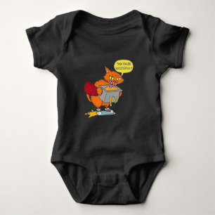 Funny Baking Cat: Task Failed Successfully Sticker Baby Bodysuit