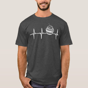 Funny Baking Cupcakes Heartbeat Bakery Shop Gift  T-Shirt