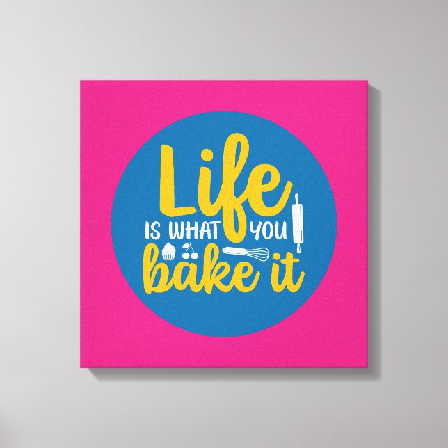 Funny Baking Kitchen Typography Retro Wall Art (Front)
