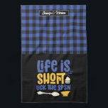 Funny Baking Life Is Short Lick The Spoon Plaid Kitchen Towel<br><div class="desc">Funny and cool kitchen towel to make cooking more fun. Personalized gift for family and friends who love cooking, baking and trying new recipe in the kitchen. Customize the wording to fit your occasion. You can use the Design Tool to further change the font type, font colour and font size....</div>