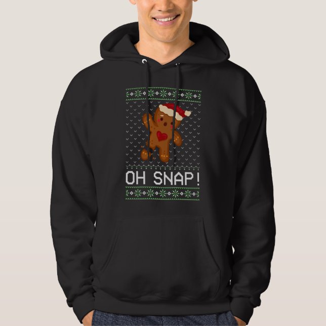 Funny Baking Oh Gingerbread Snap Ugly Christmas Gi Hoodie (Front)