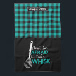 Funny Baking Pun Baker Take Whisk Plaid Pattern Kitchen Towel<br><div class="desc">Funny and cool kitchen towel to make cooking more fun. Personalized gift for family and friends who love cooking, baking and trying new recipe in the kitchen. Customize the wording to fit your occasion. You can use the Design Tool to further change the font type, font colour and font size....</div>